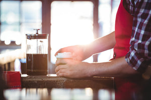 french press coffee brewing